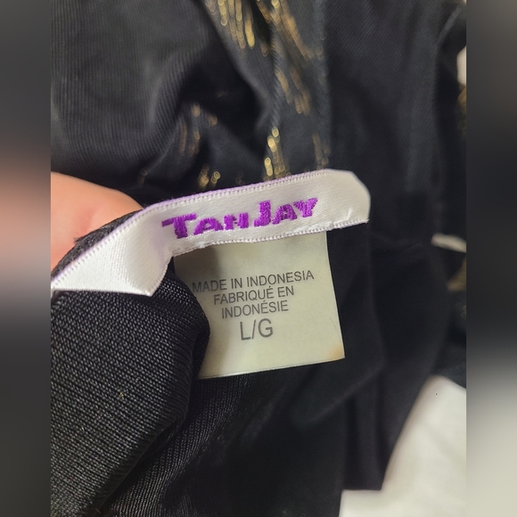 Tanjay black cardigan with gold accents Size Large - Picture 4 of 5